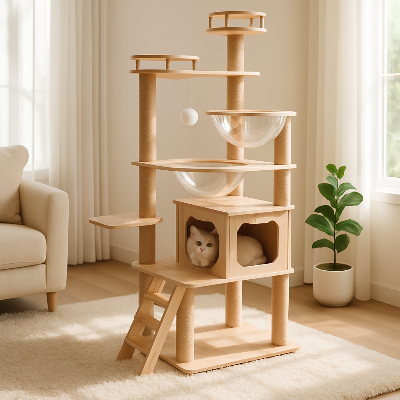 arbre-à-chat-en-bois-super-sécuritaire