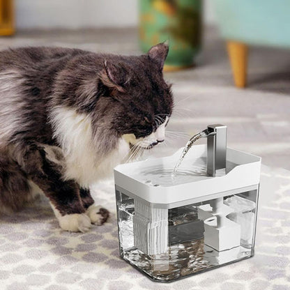 fontaine-a-eau-chat-silencieuse-blanche