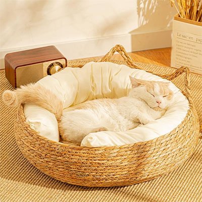 Panier-Chat-osier-confortable